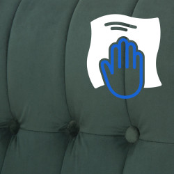 Poltrona a dondolo in velluto Saltillo naturale/verde